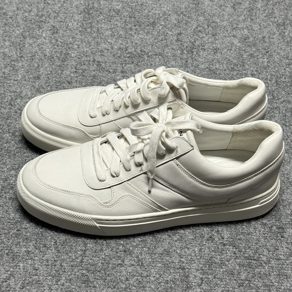 VINCE Sneakers Mens 12 46 All White Warren Retro Lace Up Casual Shoes NEW - Picture 5 of 11